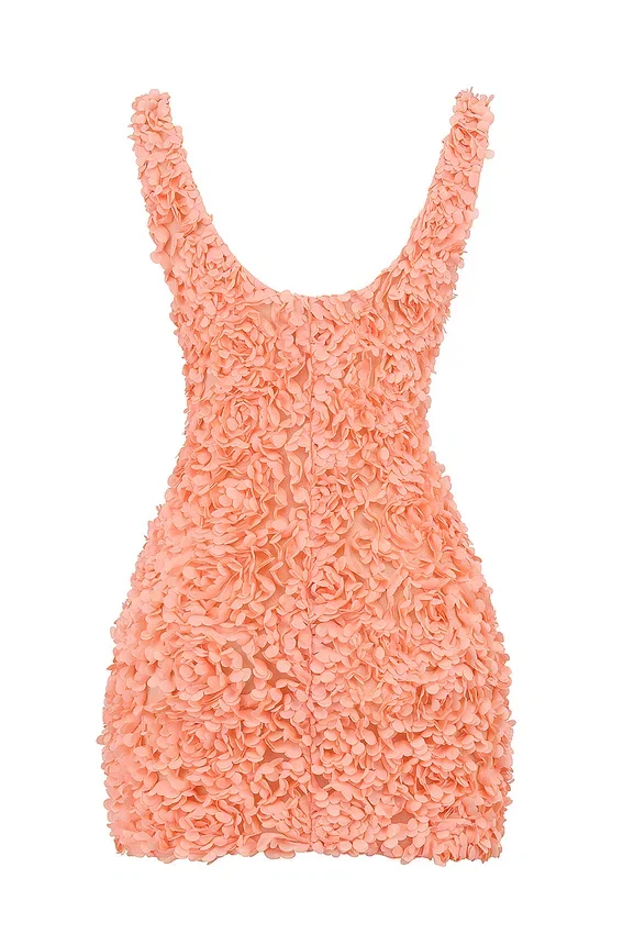 Faena Sorbet Plunge Floral Appliqué Mini Dress Faena Sorbet Plunge Floral Appliqué Mini Dress
