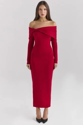 Amaryllis Holly Red Cashmere Blend Sweater