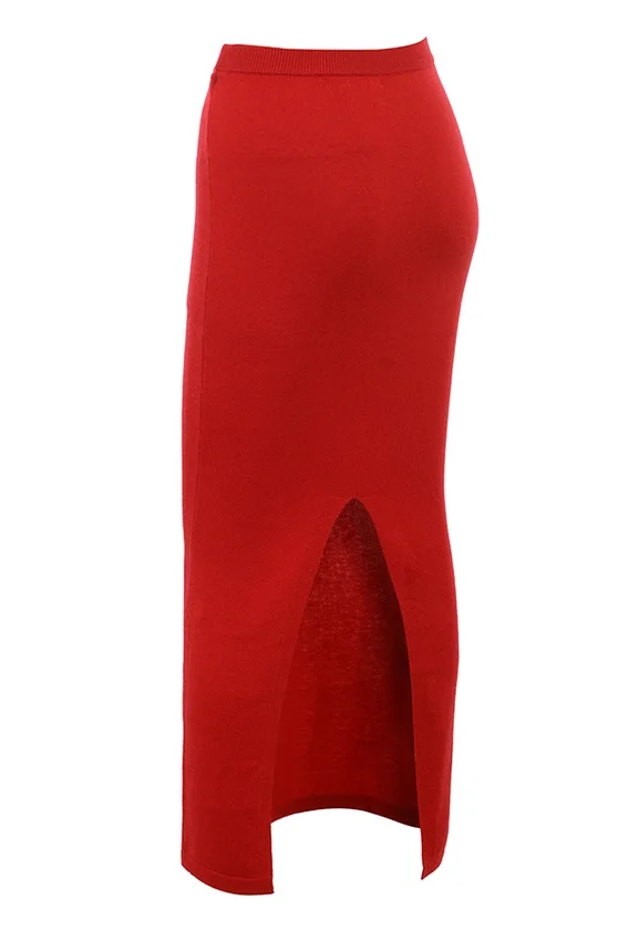 Faith Holly Red Cashmere Blend Midi Skirt Faith Holly Red Cashmere Blend Midi Skirt