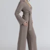 Fallon Taupe Wool Wrap Contour Jacket