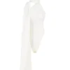 Farrah Ivory Satin Wrap Neck Bodysuit