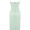 Faye Pistachio Satin Corset Midi Dress Faye Pistachio Satin Corset Midi Dress
