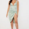 Faye Pistachio Satin Corset Midi Dress Faye Pistachio Satin Corset Midi Dress