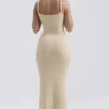 Fayette Beige Soft Fluffy Knit Maxi Dress