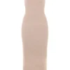 Fayette Beige Soft Fluffy Knit Maxi Dress