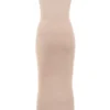 Fayette Beige Soft Fluffy Knit Maxi Dress