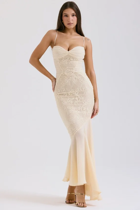 Felicia Vanilla Chiffon & Lace Gown Felicia Vanilla Chiffon & Lace Gown