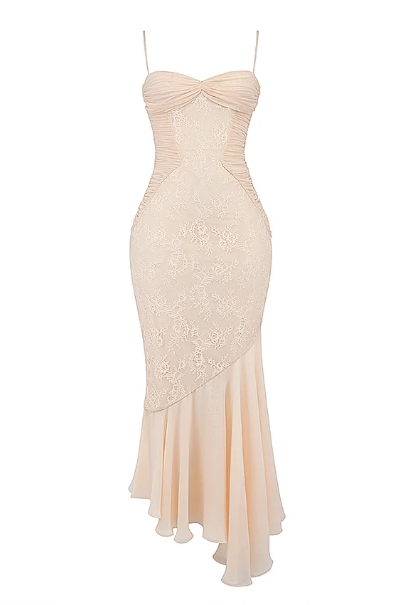 Felicia Vanilla Chiffon & Lace Gown Felicia Vanilla Chiffon & Lace Gown