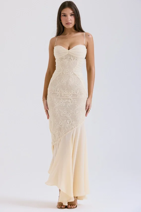 Felicia Vanilla Chiffon & Lace Gown Felicia Vanilla Chiffon & Lace Gown