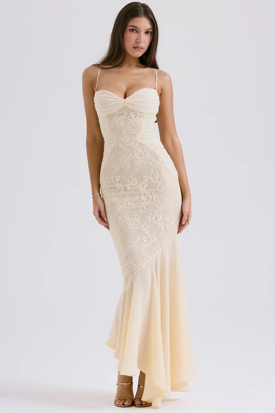 Felicia Vanilla Chiffon & Lace Gown Felicia Vanilla Chiffon & Lace Gown