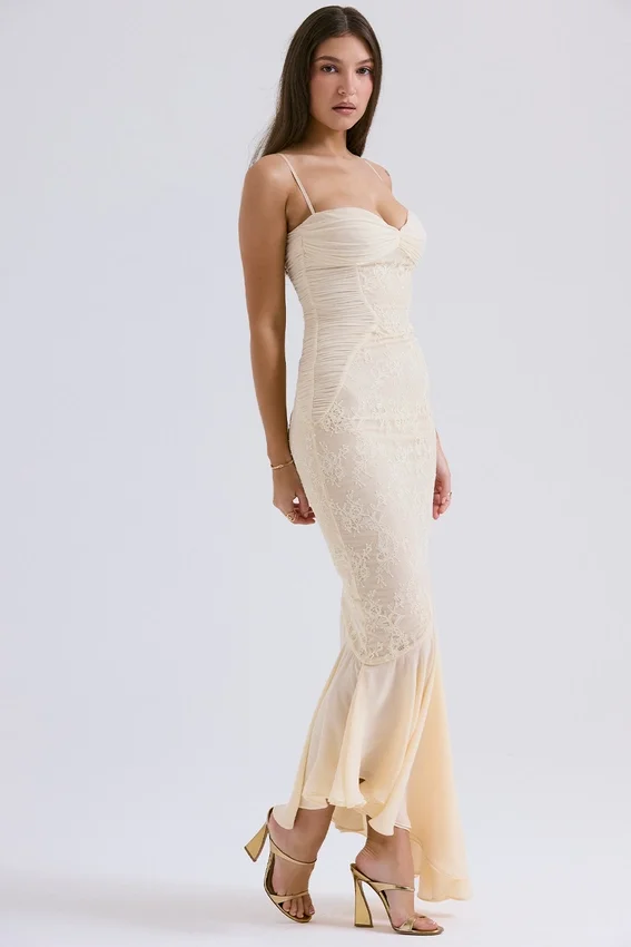 Felicia Vanilla Chiffon & Lace Gown Felicia Vanilla Chiffon & Lace Gown