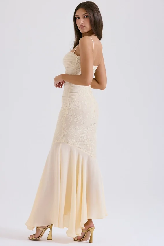 Felicia Vanilla Chiffon & Lace Gown Felicia Vanilla Chiffon & Lace Gown