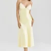 Felicity Butter Yellow Satin Bias Cut Midi Dress Felicity Butter Yellow Satin Bias Cut Midi Dress