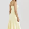 Felicity Butter Yellow Satin Bias Cut Midi Dress Felicity Butter Yellow Satin Bias Cut Midi Dress