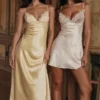 Felicity Butter Yellow Satin Bias Cut Midi Dress Felicity Butter Yellow Satin Bias Cut Midi Dress