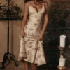 Felicity Ivory Floral Print Satin Bias Cut Midi Dress Felicity Ivory Floral Print Satin Bias Cut Midi Dress
