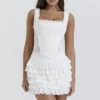 Fifi White Layered Mini Skirt Fifi White Layered Mini Skirt