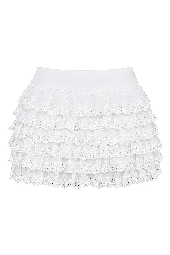 Fifi White Layered Mini Skirt Fifi White Layered Mini Skirt