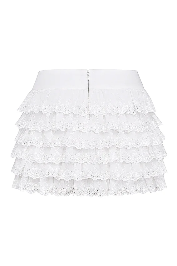 Fifi White Layered Mini Skirt Fifi White Layered Mini Skirt