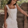 Fifi White Layered Mini Skirt Fifi White Layered Mini Skirt