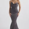 Fleur Shadow Satin Strapless Gown