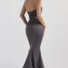Fleur Shadow Satin Strapless Gown