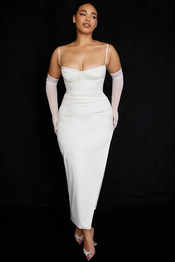 Flora Ivory Satin Corset Dress Flora Ivory Satin Corset Dress