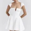 Florence White Cotton Corset Mini Dress Florence White Cotton Corset Mini Dress