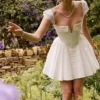 Florence White Cotton Corset Mini Dress Florence White Cotton Corset Mini Dress
