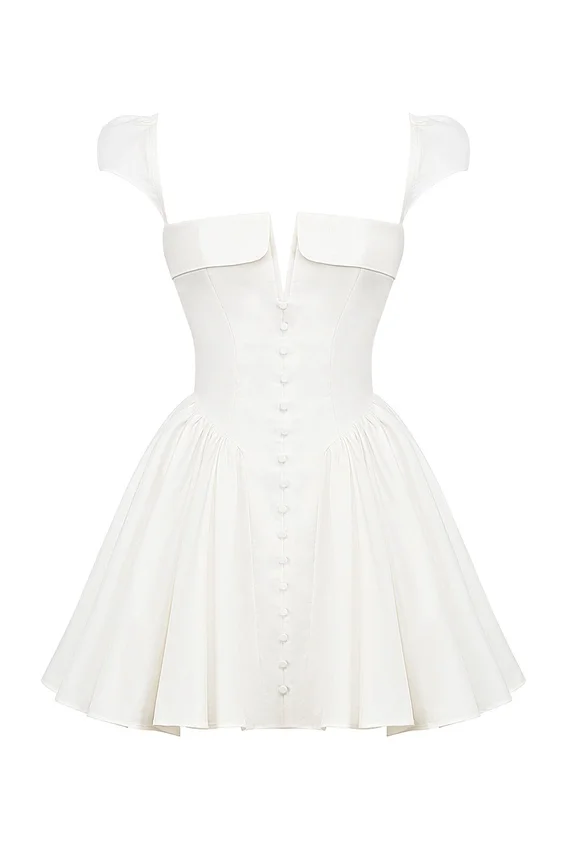 Florence White Cotton Corset Mini Dress Florence White Cotton Corset Mini Dress
