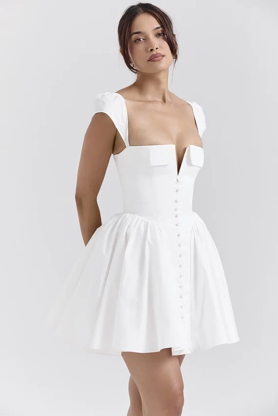 Florence White Cotton Corset Mini Dress Florence White Cotton Corset Mini Dress