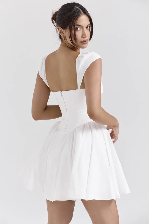 Florence White Cotton Corset Mini Dress Florence White Cotton Corset Mini Dress