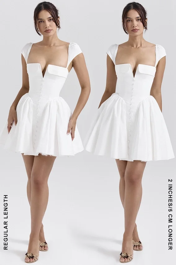 Florence White Cotton Corset Mini Dress Florence White Cotton Corset Mini Dress