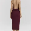 Florentina Merlot Draped Midi Dress Florentina Merlot Draped Midi Dress