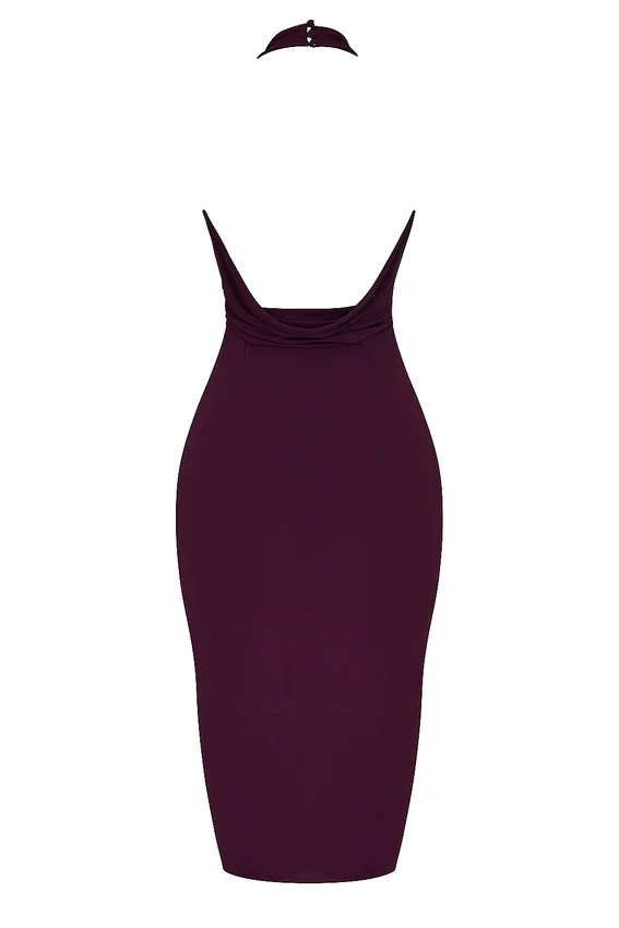 Florentina Merlot Draped Midi Dress Florentina Merlot Draped Midi Dress
