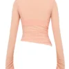 Floria Sorbet Gathered Long Sleeve Top With Bra