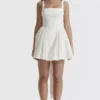 Florianne Ivory Cotton Bow Mini Dress