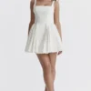 Florianne Ivory Cotton Bow Mini Dress