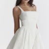 Florianne Ivory Cotton Bow Mini Dress