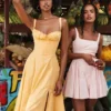 Florianne Soft Peach Bow Mini Dress Florianne Soft Peach Bow Mini Dress