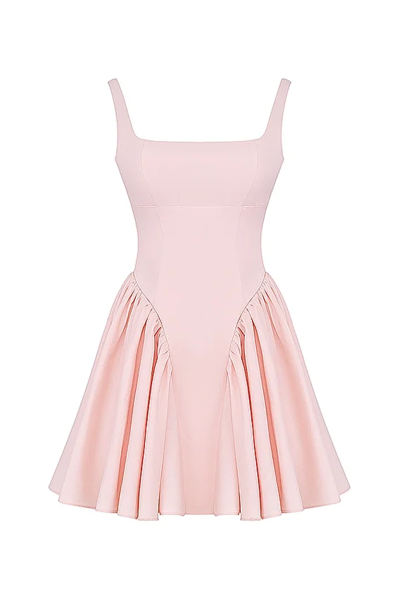 Florianne Soft Peach Bow Mini Dress Florianne Soft Peach Bow Mini Dress