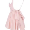 Florianne Soft Peach Bow Mini Dress Florianne Soft Peach Bow Mini Dress