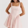 Florianne Soft Peach Bow Mini Dress Florianne Soft Peach Bow Mini Dress