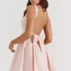 Florianne Soft Peach Bow Mini Dress Florianne Soft Peach Bow Mini Dress