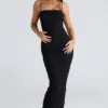 Fornarina Black Gathered Stretch Mesh Maxi Dress Fornarina Black Gathered Stretch Mesh Maxi Dress