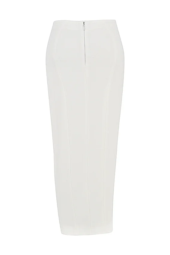 Francesca Ivory Thigh Split Midi Skirt Francesca Ivory Thigh Split Midi Skirt