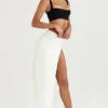 Francesca Ivory Thigh Split Midi Skirt Francesca Ivory Thigh Split Midi Skirt