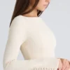 Francesca Vintage Cream Stretch Crepe Godet Mini Dress Francesca Vintage Cream Stretch Crepe Godet Mini Dress