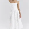 Francine White Broderie Anglais Midi Skirt