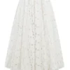 Francine White Broderie Anglais Midi Skirt